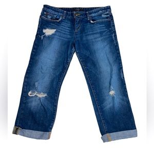 Joe’s Brand Blue Denim Distressed Capris